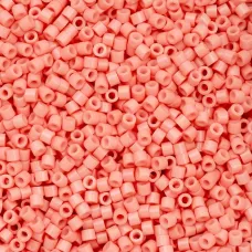 Opaque Soft Coral Pink Cylin Beads, 25gm bulk bag