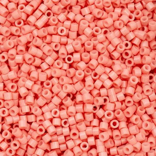 Opaque Soft Coral Pink Cylin Beads, 5g appx. Opaque Soft Coral Pink Cylin Beads, 5g appx.