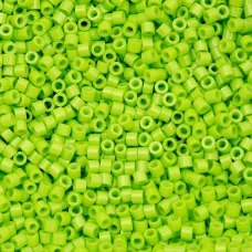 Opaque Green Neon Color Cylin Beads, 25gm bulk bag