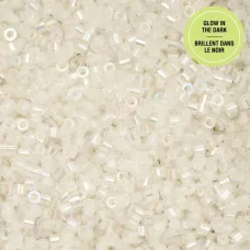 Glow in Dark AB - White to Sky Cylin Beads, 25gm bulk bag