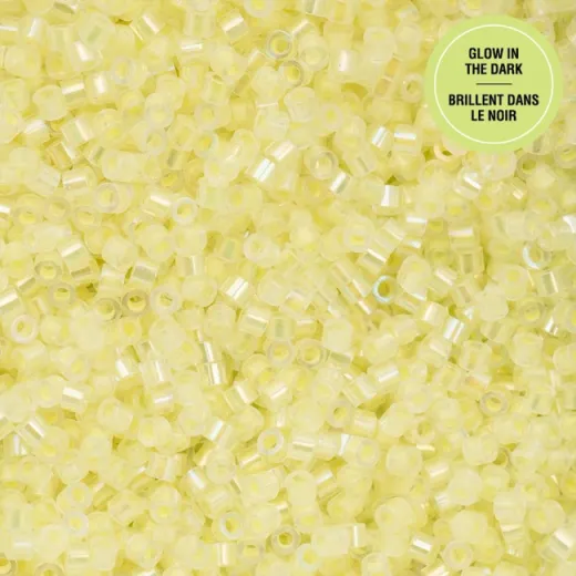 Glow in Dark AB - Yellow Cylin Beads, 5g appx. Glow in Dark AB - Yellow Cylin Beads, 5g appx.
