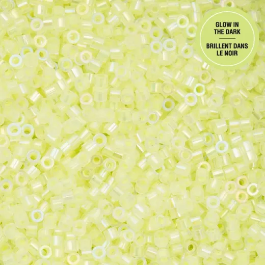 Glow in Dark AB - Yellow Neon Cylin Beads, 5g appx. Glow in Dark AB - Yellow Neon Cylin Beads, 5g appx.
