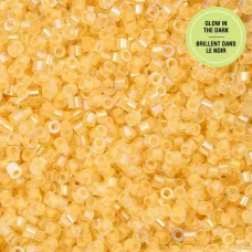 Glow in Dark AB - Gold Yellow Cylin Beads, 25gm bulk bag