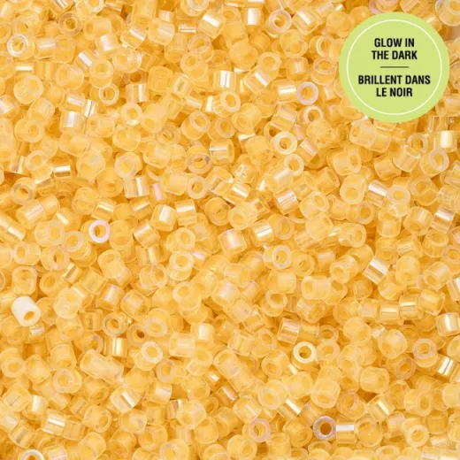 Glow in Dark AB - Gold Yellow Cylin Beads, 5g appx. Glow in Dark AB - Gold Yellow Cylin Beads, 5g appx.