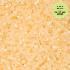 Glow in Dark AB - Light Yellow Cylin Beads, 25gm bulk bag
