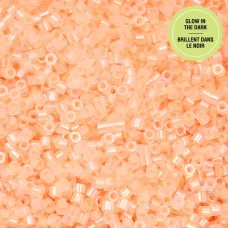 Glow in Dark AB - Orange Cylin Beads, 25gm bulk bag