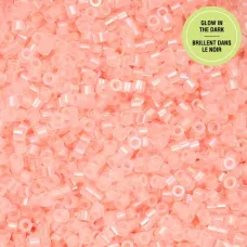 Glow in Dark AB - Coral Cylin Beads, 25gm bulk bag