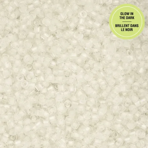 Glow in Dark - White to Green Cylin Beads, 5g appx. Glow in Dark - White to Green Cylin Beads, 5g appx.