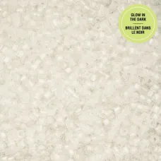 Glow in Dark - White to Turquoise Cylin Beads, 25gm bulk bag