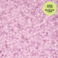 Glow in Dark - Violet Cylin Beads, 25gm bulk bag