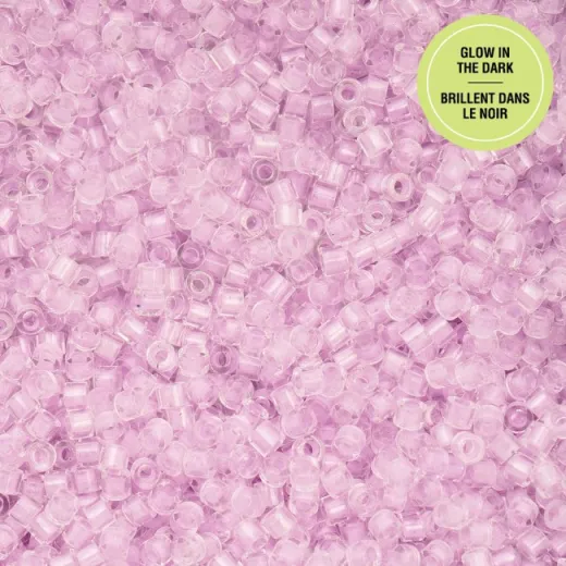 Glow in Dark - Violet Cylin Beads, 5g appx. Glow in Dark - Violet Cylin Beads, 5g appx.