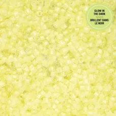 Glow in Dark - Yellow Cylin Beads, 25gm bulk bag