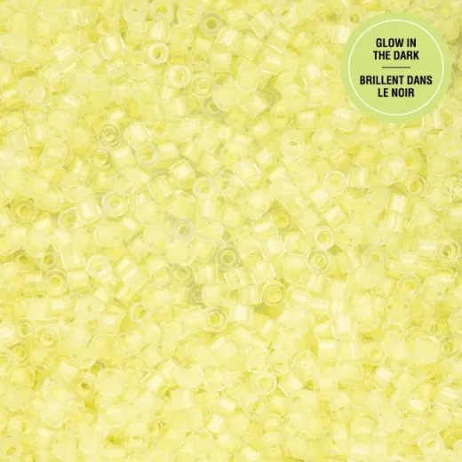 Glow in Dark - Yellow Cylin Beads, 5g appx. Glow in Dark - Yellow Cylin Beads, 5g appx.