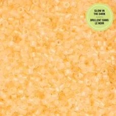 Glow in Dark - Light Yellow Cylin Beads, 25gm bulk bag