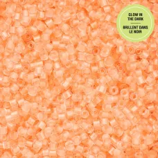 Glow in Dark - Orange Cylin Beads, 25gm bulk bag