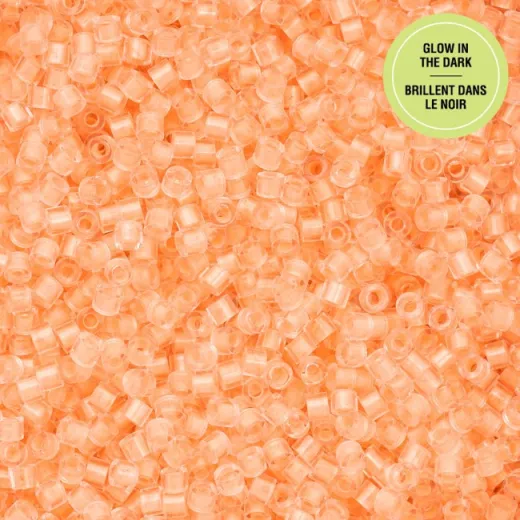 Glow in Dark - Orange Cylin Beads, 5g appx. Glow in Dark - Orange Cylin Beads, 5g appx.