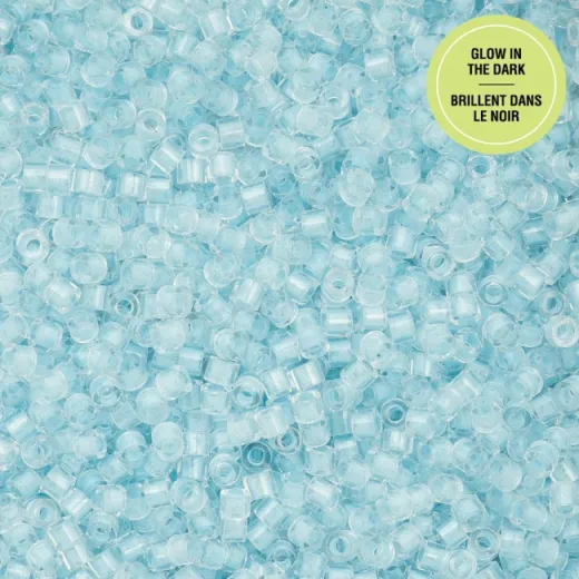 Glow in Dark - Sky Cylin Beads, 5g appx. Glow in Dark - Sky Cylin Beads, 5g appx.