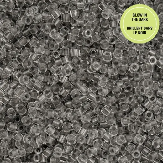 Glow in Dark - Grey Cylin Beads, 5g appx. Glow in Dark - Grey Cylin Beads, 5g appx.