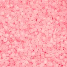 Matte Macaron AB - Coral Pink Cylin Beads, 25gm bulk bag