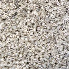 Electro Silver Cylin Beads, 25gm bulk bag