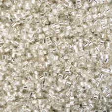 Crystal Silver Lined Cylin Beads, 25gm bulk bag