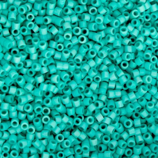 Opaque Turquoise Green Matte Cylin Beads, 5g appx.