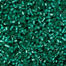 Tropic Teal Silver Lined Cylin Beads, 25gm bulk bag