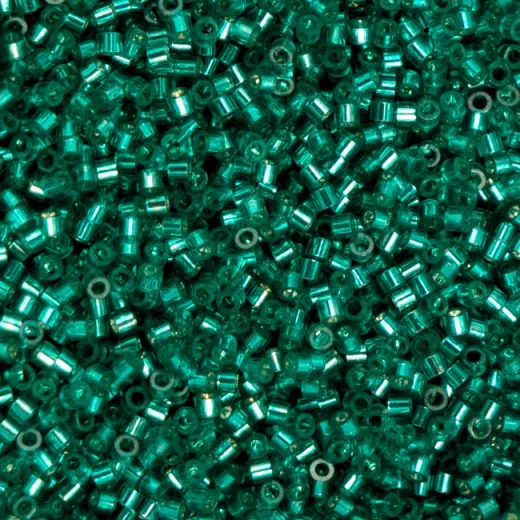 Tropic Teal Silver Lined Cylin Beads, 5g appx. Tropic Teal Silver Lined Cylin Beads, 5g appx.