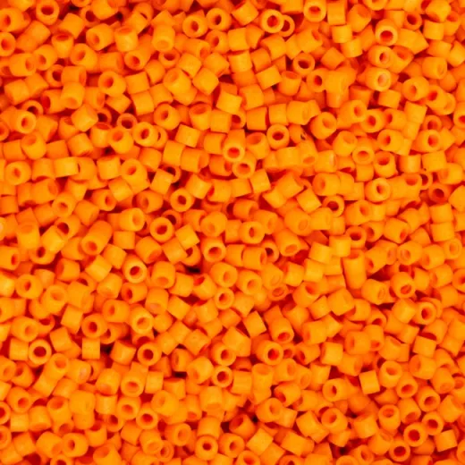 Opaque Mandarin Silk Matte Cylin Beads, 5g appx. Opaque Mandarin Silk Matte Cylin Beads, 5g appx.