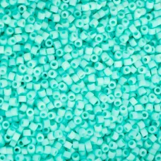 Matte Macaron - Green Turquoise Cylin Beads, 25gm bulk bag