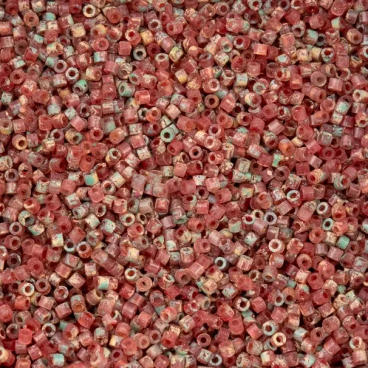 Verdara Rose Sandstone Cylin Beads, 5g appx. Verdara Rose Sandstone Cylin Beads, 5g appx.