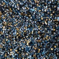 Gilded Halo Dark Sapphire Cylin Beads, 25gm bulk bag