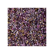 Gilded Halo Orchid Glow Cylin Beads, 25gm bulk bag