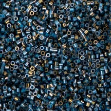 Gilded Halo Blue Flame Cylin Beads, 25gm bulk bag