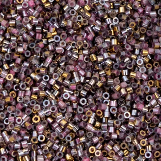 Gilded Halo Rose Cylin Beads, 5g appx. Gilded Halo Rose Cylin Beads, 5g appx.