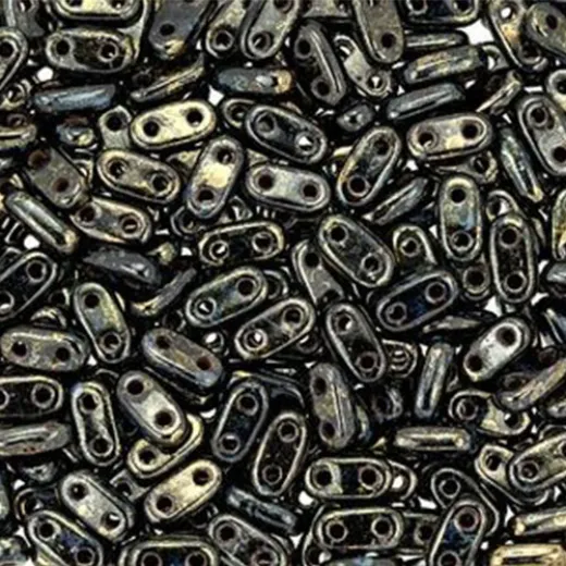 Jet Bronze Picasso - 6mm Bar Beads - 9grms Jet Bronze Picasso - 6mm Bar Beads - 9grms