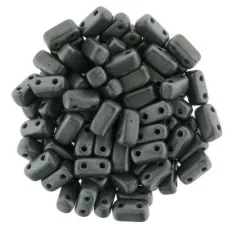 Matte Hematite 2-Hole Brick Bead - 3 x 6mm - Pack of 50 Matte Hematite 2-Hole Brick Bead - 3 x 6mm - Pack of 50