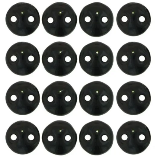 Black Opaque 2-Hole 6mm Lentil Beads - Strand of 50 Beads Black Opaque 2-Hole 6mm Lentil Beads - Strand of 50 Beads