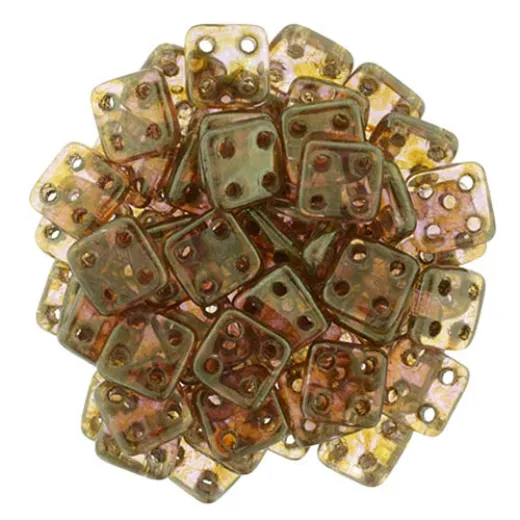 Luster Rose/Gold Topaz 6mm Quadratile - 9gm Approx Luster Rose/Gold Topaz 6mm Quadratile - 9gm Approx