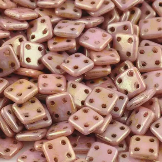 Opaque Rose Gold Topaz 6mm Quadratile - 9gm Approx Opaque Rose Gold Topaz 6mm Quadratile - 9gm Approx