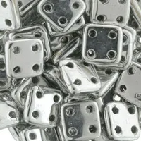 Silver Colour 6mm Quadratile - 9gm Approx Silver Colour 6mm Quadratile - 9gm Approx