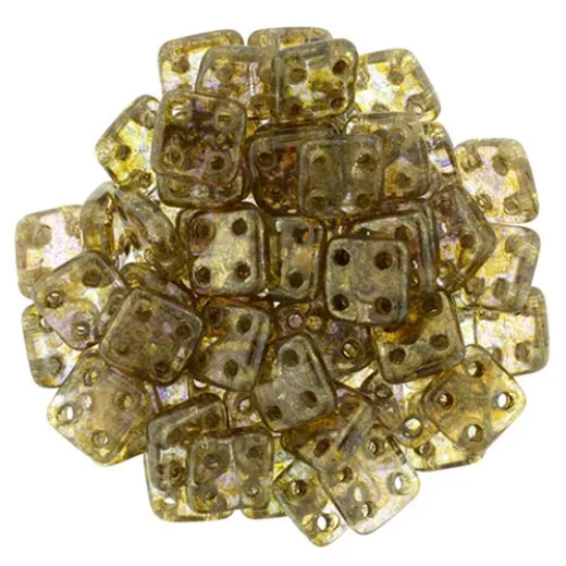 Luster - Transparent Champagne 6mm Quadratile - 9gm Approx Luster - Transparent Champagne 6mm Quadratile - 9gm Approx