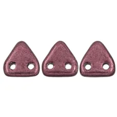 Polychrome Pink Czechmate Triangle Beads, approx 8g