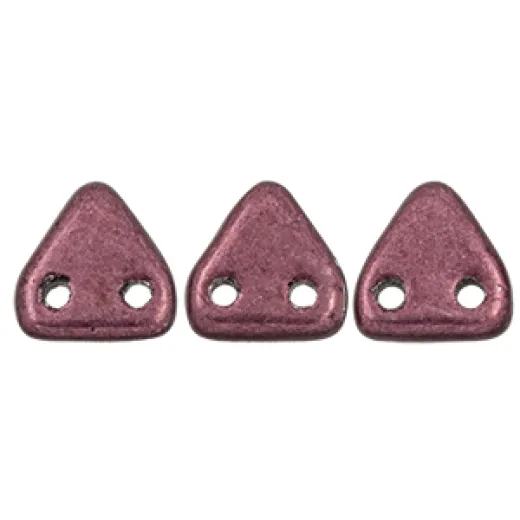 Polychrome Pink Czechmate Triangle Beads, approx 8g