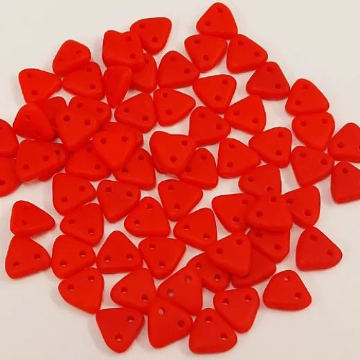Bulk Bag Matte Opaque Red Czechmate Triangle Beads, approx 100g Bulk Bag Matte Opaque Red Czechmate Triangle Beads, approx 100g