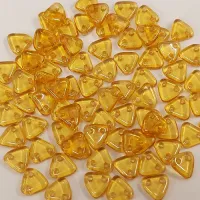 Bulk Bag Topaz Champagne Luster Czechmate Triangle Beads, approx 100g