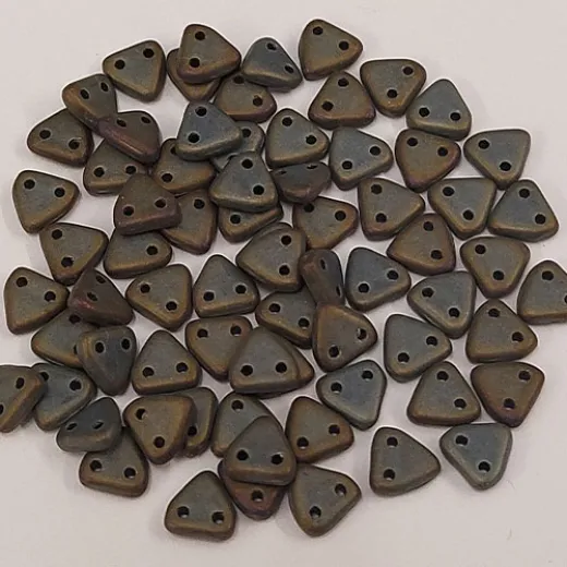 Matte Iris Brown Czechmate Triangle Beads, approx 8g Matte Iris Brown Czechmate Triangle Beads, approx 8g