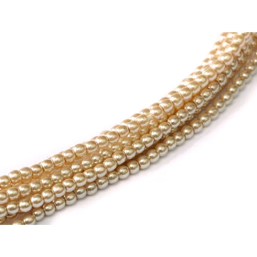 Light Gold Shiny 2mm Glass Pearls, 150pcs Light Gold Shiny 2mm Glass Pearls, 150pcs