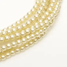 Old Lace Shiny 2mm Glass Pearls, Approx 150 Beads Old Lace Shiny 2mm Glass Pearls, Approx 150 Beads