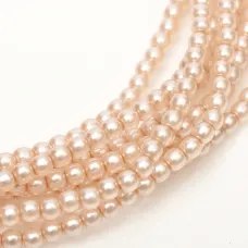 Peach Chiffon Shiny 2mm Glass Pearls, Approx 150 Beads Peach Chiffon Shiny 2mm Glass Pearls, Approx 150 Beads
